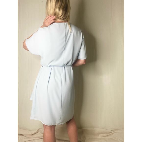 BABATON ARITZIA Chiffon Baby Blue Kimono Wrap Knee Length Dress US MEDIUM - Picture 4 of 14